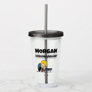 Schroeder Charlie Brown Music   Add Your Name Acrylic Tumbler