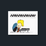Schroeder Charlie Brown Music Canvas Print<br><div class="desc">Check out this fun Schroeder graphic as he plays music on his piano as the Charlie Brown zig zag stripe.</div>