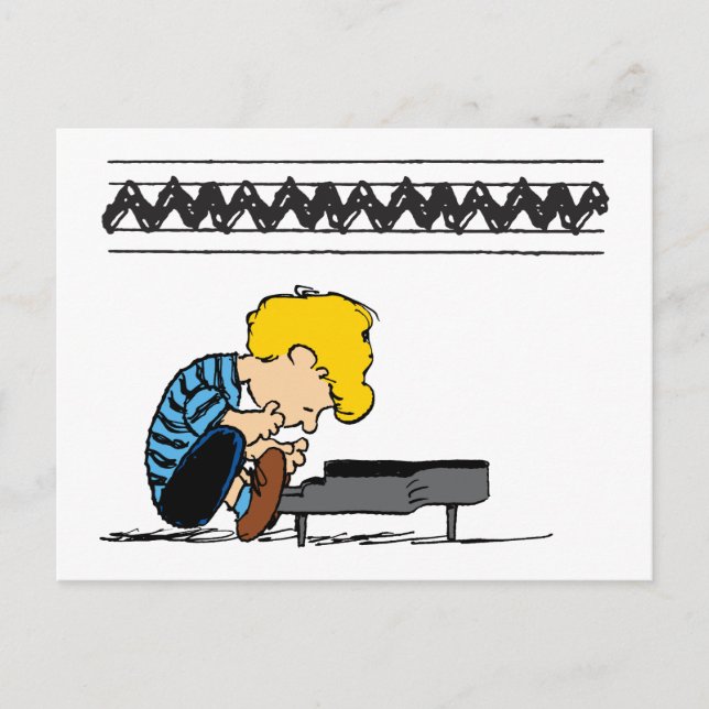 Schroeder Charlie Brown Music Postcard (Front)