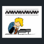 Schroeder Charlie Brown Music Poster<br><div class="desc">Check out this fun Schroeder graphic as he plays music on his piano as the Charlie Brown zig zag stripe.</div>