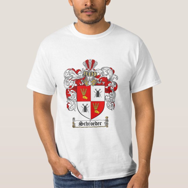 Schroeder Family Crest - Schroeder Coat of Arms T-Shirt (Front)