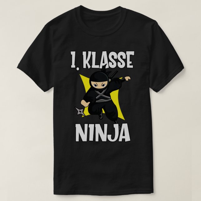 Schulkind 1 Klasse Ninja T-Shirt (Design Front)