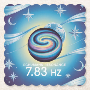 Schumann Resonance Celestial Blue Scalloped Set Paper Coaster