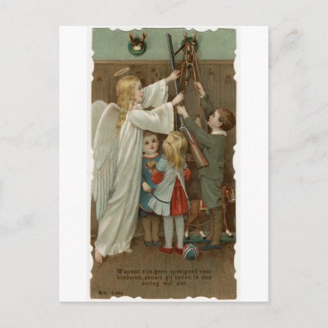 Schutzengel und Kinder mit Waffen Postcard (Front)