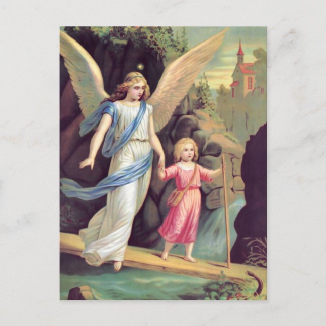 Schutzengel und Mädchen Postcard (Front)