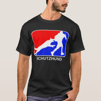 schutzhund red and blue logo dark t-shirt