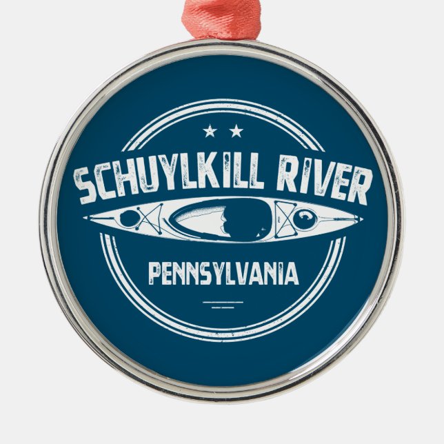 Schuylkill River, Pennsylvania Metal Tree Decoration (Front)