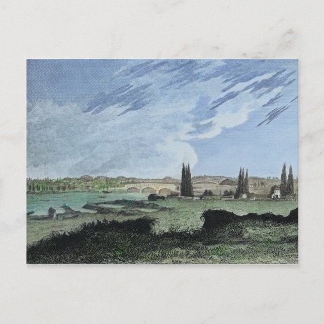 Schuylkill River Philadelphia 1827 Covered Bridge Postcard (Front)