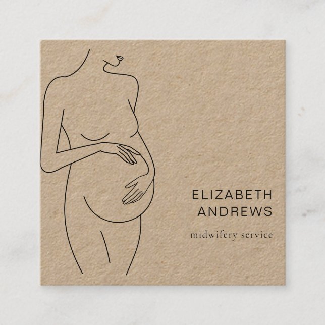 Schwangere, schlicht-moderne Visitenkarte Square Business Card (Front)