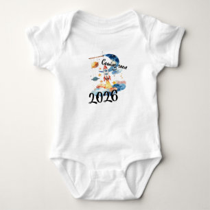 Schwangerschaft verkünden 2026 Rakete Weltraum  Baby Bodysuit