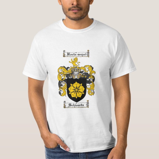 Schwartz Family Crest - Schwartz Coat of Arms T-Shirt (Front)