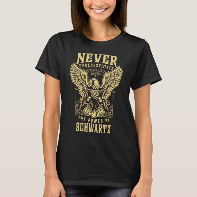 SCHWARTZ Name, SCHWARTZ family name crest T-Shirt (Front)