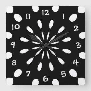 Schwarz und Weiß Square Wall Clock