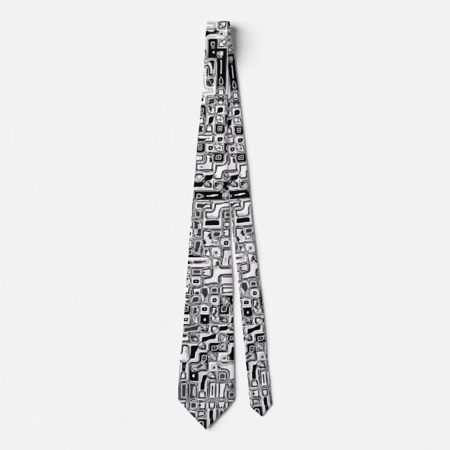 schwarz weiss Rechtecke black white rectangles Tie (Front)