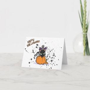 Schwarze Halloween-Katze   Happy Halloween Card