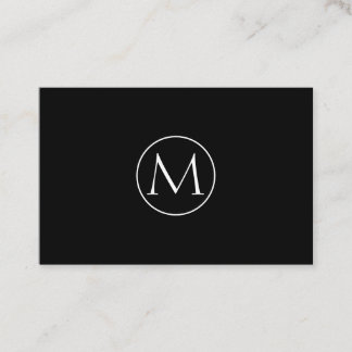Schwarze Minimal Monogramm Visitenkarte Business Card