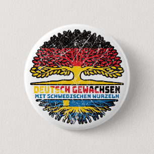 Schweden Schwedisch Deutsch Deutschland Baum 6 Cm Round Badge