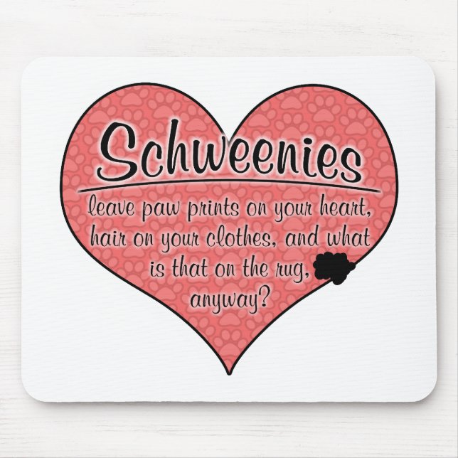 Schweenie Paw Prints Dog Humour Mouse Mat (Front)