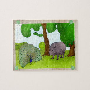 Schwein und Pfau Jigsaw Puzzle