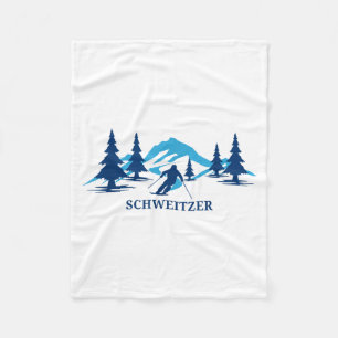 Schweitzer idaho ski resort skiing skier fleece blanket