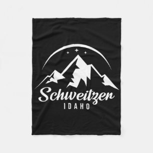 Schweitzer Idaho Ski Resort Skiing Snowboarding  Fleece Blanket