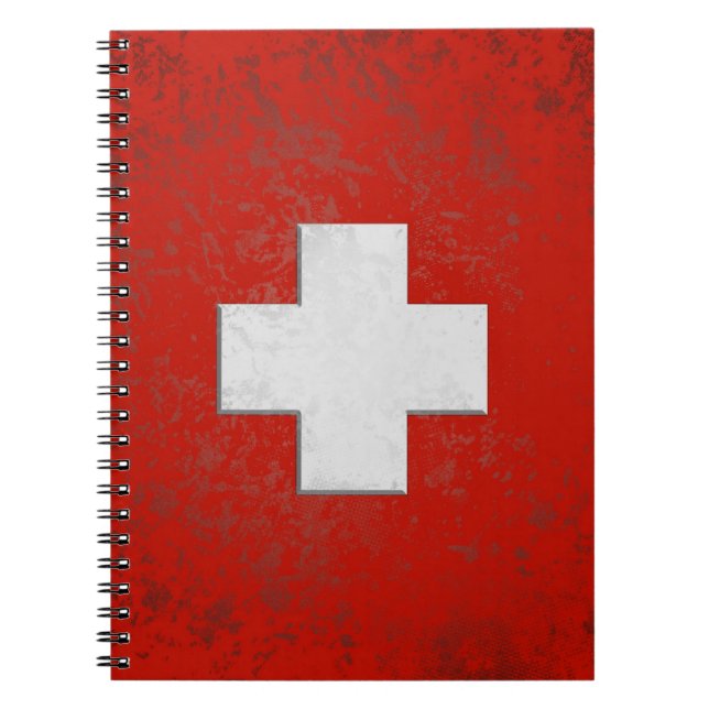 Schweiz Flagge Notizbuch Notebook (Front)