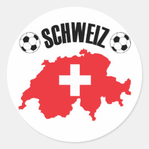 Schweiz Fussball Switzerland Map Classic Round Sticker