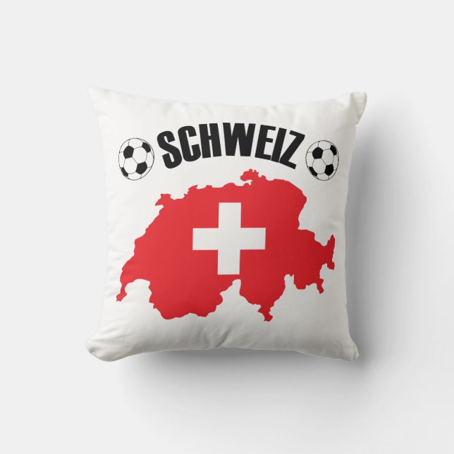Schweiz Fussball Switzerland Map Cushion (Front)
