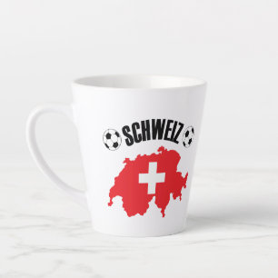 Schweiz Fussball Switzerland Map Latte Mug