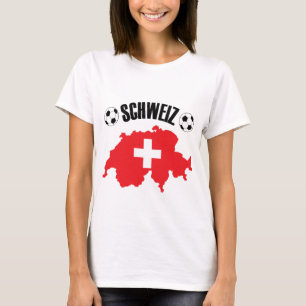 Schweiz Fussball Switzerland Map T-Shirt