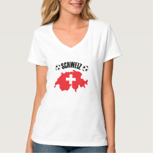 Schweiz Fussball Switzerland Map T-Shirt