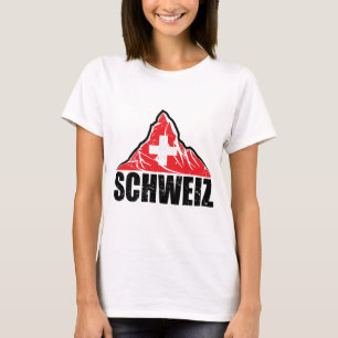 Schweiz Matterhorn Switzerland Flag Vintage T-Shirt
