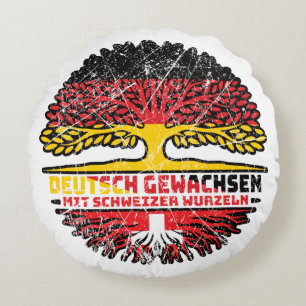 Schweiz Schweizer Deutsch Deutschland Baum Wurzel Round Cushion