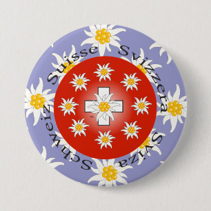 Schweiz Suisse Svizzera Svizra Switzerland 7.5 Cm Round Badge