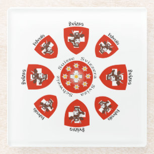 Schweiz – Suisse – Svizzera – Svizra – Switzerland Glass Coaster