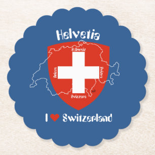 Schweiz Suisse Svizzera Svizra Switzerland Paper Coaster