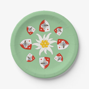 Schweiz Suisse Svizzera Svizra Switzerland Teller Paper Plate