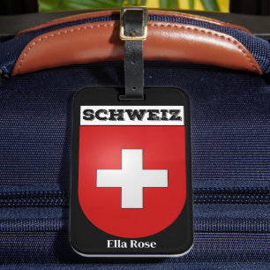 Schweiz Switzerland Coat of Arms Luggage Tag