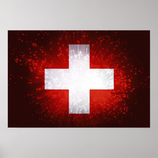 Schweiz; Switzerland Flag Poster (Front)
