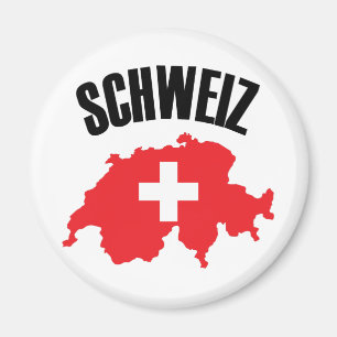 Schweiz Switzerland Map Flag Magnet