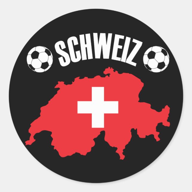 Schweiz Switzerland Map Soccer Classic Round Sticker (Front)