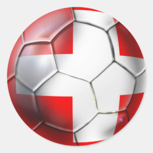 Schweiz Switzerland soccer ball fans gifts Classic Round Sticker
