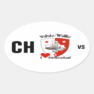 Schweiz Switzerland Svizzera Svizra Switzerland Kl Oval Sticker