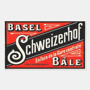 Schweizerhof hotel (Basel Bâle Switzerland) Rectangular Sticker