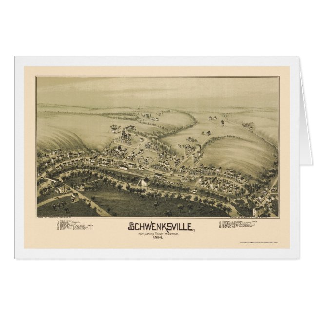 Schwenksville, PA Panoramic Map - 1894 (Front Horizontal)