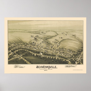 Schwenksville, PA Panoramic Map - 1894 Poster