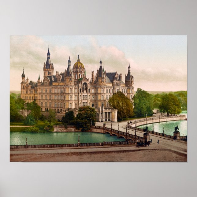 Schwerin Castle Germany - Circa 1900 Photochrom Poster (Front)