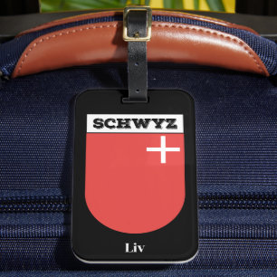 Schwyz, Switzerland   Swiss Cantons Coat of Arms Luggage Tag