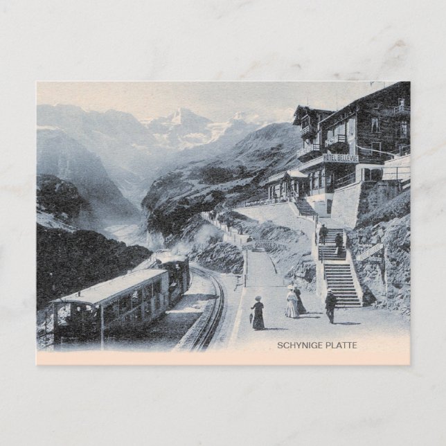 Schynige Platte Railway, Train and Hotel Postcard (Front)