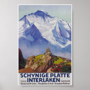 Schynige Platte Switzerland, Vintage Travel Poster